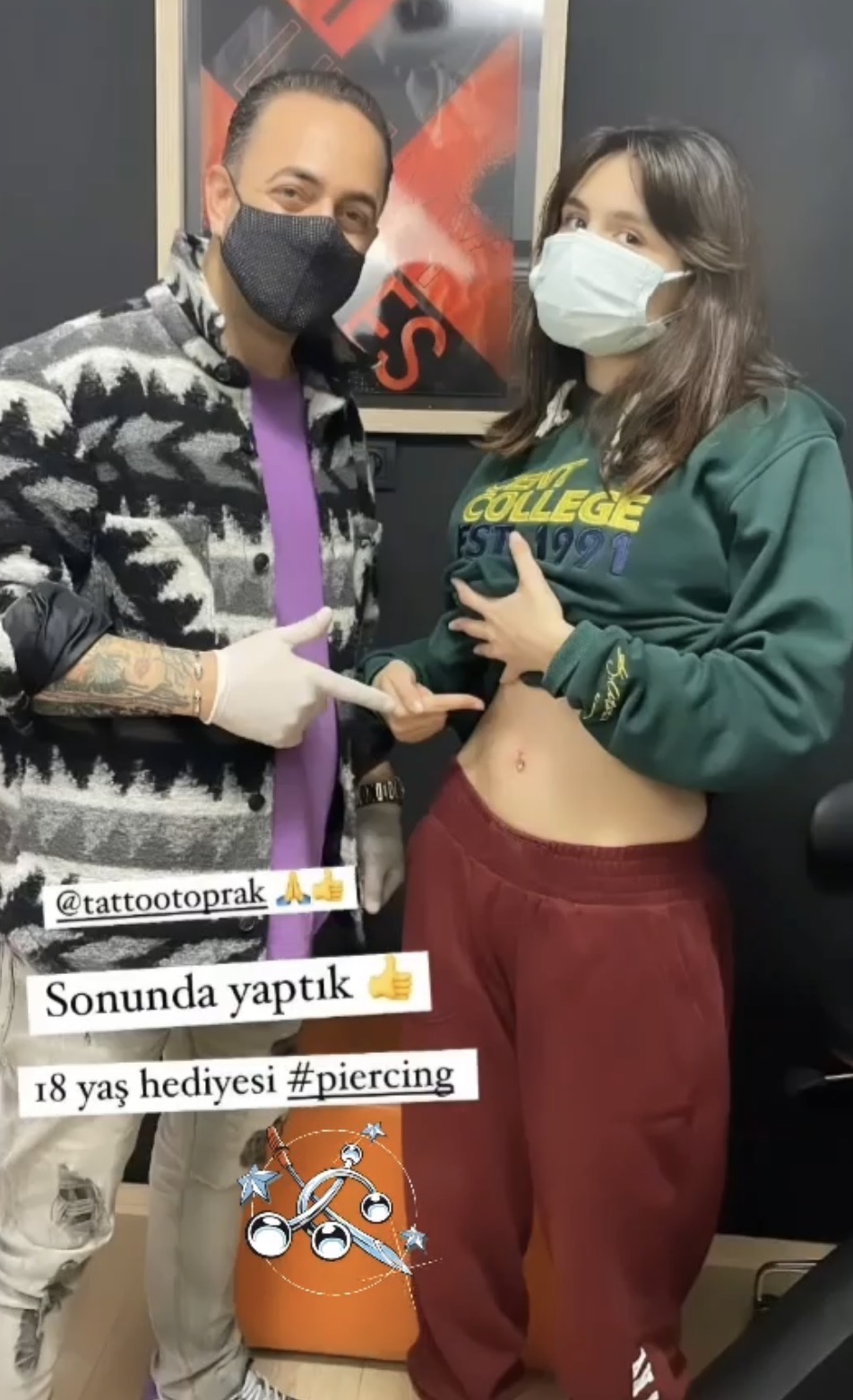 Göbek piercing uygulaması